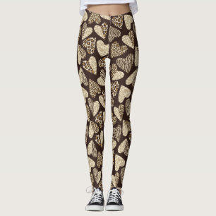 Tierhaut mit Herzen Leggings