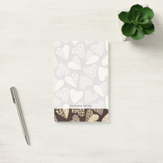 Tierhaut mit Herzen Post-it Klebezettel (Büro)