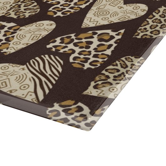 Tierhaut mit Herzen Schneidebrett (Ecke)