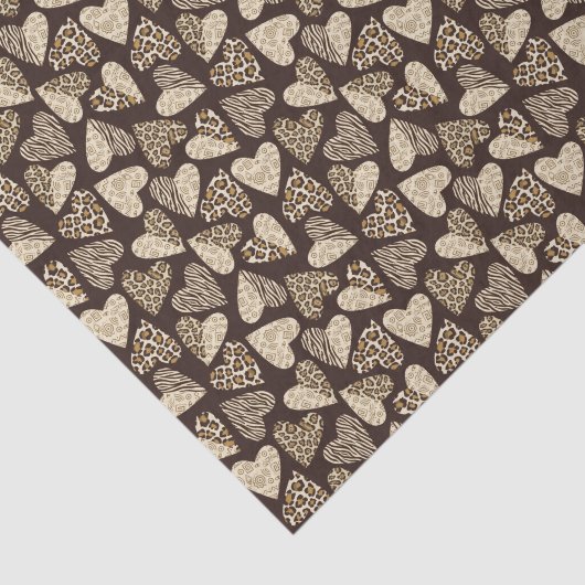 Tierhaut mit Herzen Seidenpapier (Ausschnitt)