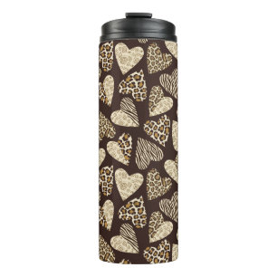 Tierhaut mit Herzen Thermosbecher