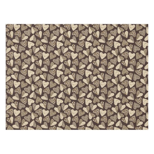 Tierhaut mit Herzen Tischdecke (Vorderseite (Horizontal))