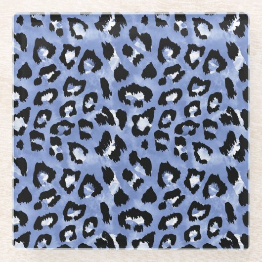 Tierhaut: Wasserfarben-Leopard Glasuntersetzer (Vorderseite)