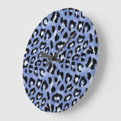 Tierhaut: Wasserfarben-Leopard Große Wanduhr (Winkel)