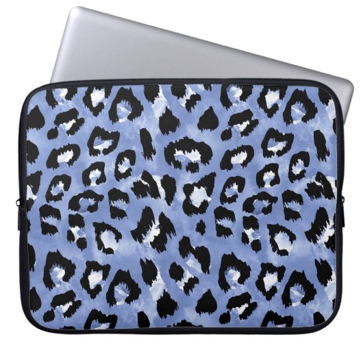 Tierhaut: Wasserfarben-Leopard Laptopschutzhülle (Vorderseite)
