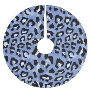 Tierhaut: Wasserfarben-Leopard Polyester Weihnachtsbaumdecke