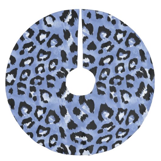 Tierhaut: Wasserfarben-Leopard Polyester Weihnachtsbaumdecke (Vorderseite)