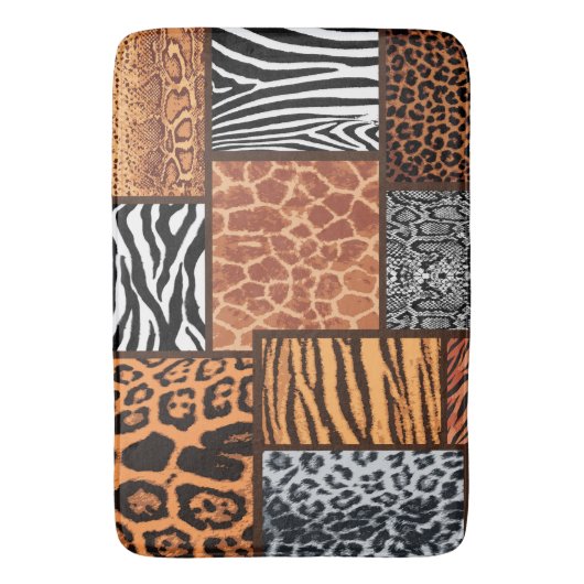 Tierhäute, Trend 2022, Leopard, Tiger, Zebra t Badematte (Vorderseite Vertikal)