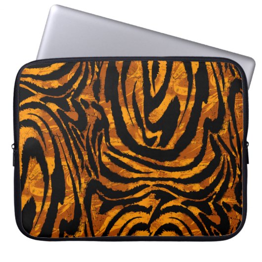 Tierhautmuster Der Stoff mit Tige Abstrakt Laptopschutzhülle (Vorderseite)