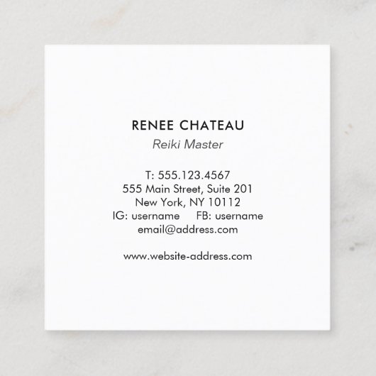 Tierheilkunde Reiki Visitenkarte (Rückseite)