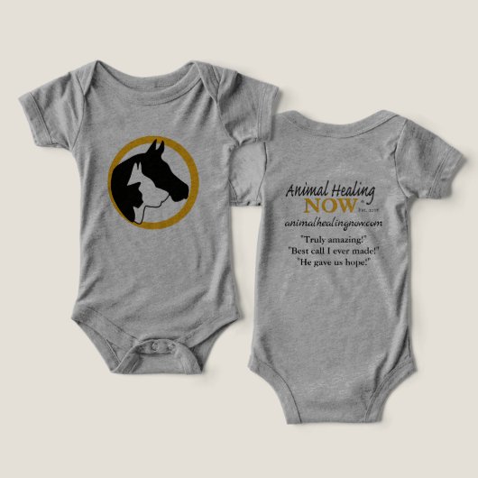 Tierheilung jetzt Säugling 1 Stück Baby Bodysuit (Design Vorderseite & Rückseite)