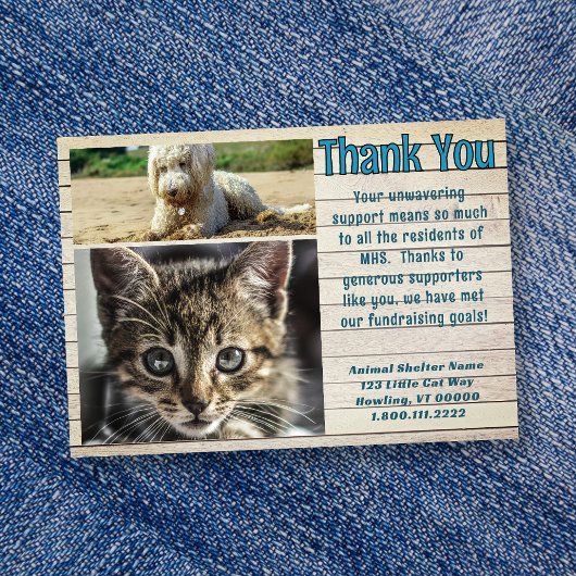Tierheim Foto-Vorlage Dankeskarten Einladung