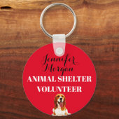 Tierheim Freiwilliger individuelle Name rotes Abze Schlüsselanhänger (Vorderseite)