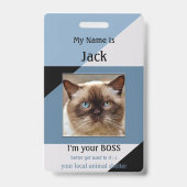 Tierheim Funny Cat Name Abzeichen Ausweis (Rückseite)