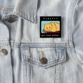 Tierheimstützorange Katze Knopf Button (Beispiel)