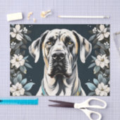 Tierhund Große Dane Floral Seidenpapier (Handwerk)