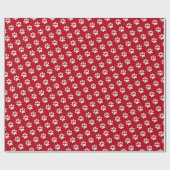 Tierhund Katze Pet Pfosten Druckmuster Rot & Weiß Geschenkpapier (Flach)