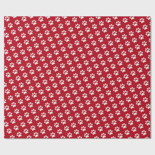 Tierhund Katze Pet Pfosten Druckmuster Rot & Weiß Geschenkpapier (Flach)