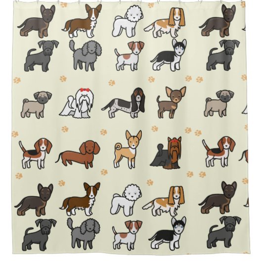Tierhund Lover Puppy Fun Duschvorhang (Vorderseite)