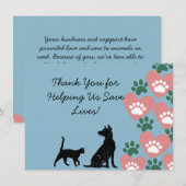 Tierhund und Katzenrettung Dankeskarte (Vorne/Hinten)
