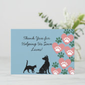 Tierhund und Katzenrettung Dankeskarte (Stehend Vorderseite)