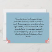 Tierhund und Katzenrettung Dankeskarte (Rückseite)