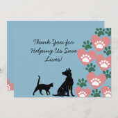 Tierhund und Katzenrettung Dankeskarte (Vorne/Hinten)