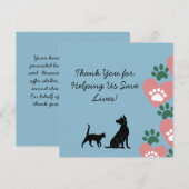 Tierhund und Katzenrettung Dankeskarte (Vorne/Hinten)