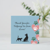Tierhund und Katzenrettung Dankeskarte (Stehend Vorderseite)
