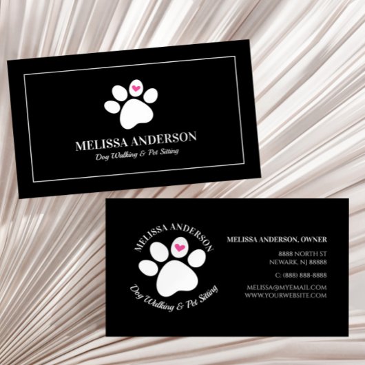 Tierhunde Katzen Herz Custom Business Card Visitenkarte