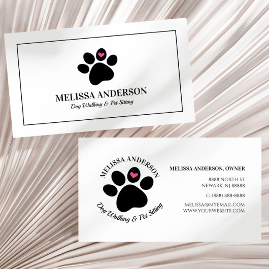 Tierhunde Katzen Herz Custom Business Card Visitenkarte