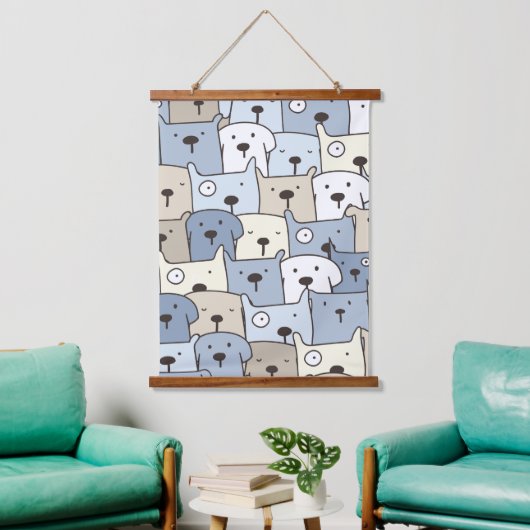 Tierillustration Wandteppich Mit Holzrahmen (Wohnzimmer)