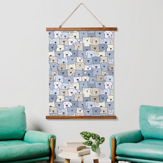 Tierillustration Wandteppich Mit Holzrahmen (Wohnzimmer)