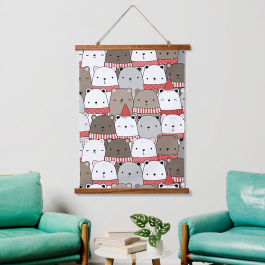 Tierillustration Wandteppich Mit Holzrahmen (Wohnzimmer)