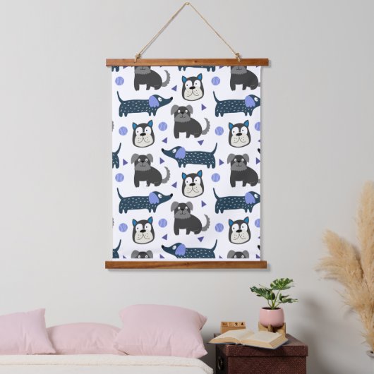 Tierillustration Wandteppich Mit Holzrahmen (Schlafzimmer)