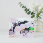 *~* Tierische AP18-SchneFox Weißer Polar Fox Postkarte (Stehend Vorderseite)