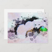 *~* Tierische AP18-SchneFox Weißer Polar Fox Postkarte (Vorne/Hinten)