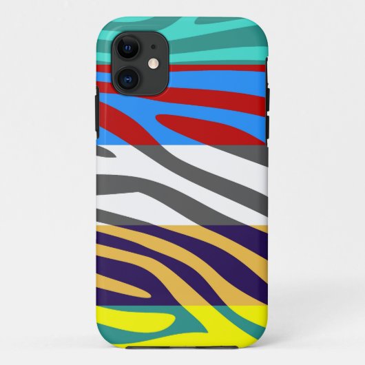 Tierische Druckhaut Zebra Retro Farbiges Muster 3 Case-Mate iPhone Hülle (Rückseite)