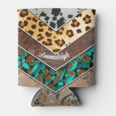 Tierische Druckversion Mix Mit Monogramm Dosenkühler (Vorderseite)