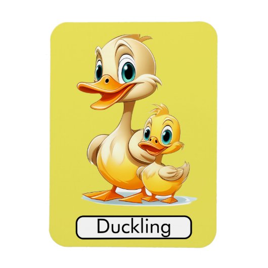 Tierische Flashcard Ente/ Dukilning, Kinder, Lerne Magnet (Vertikal)