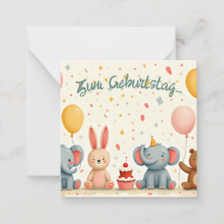 Tierische Freunde im Partyzauber Mitteilungskarte