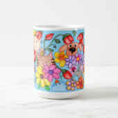 Tierische Freunde unter den Blumen Kaffeetasse (Mittel)