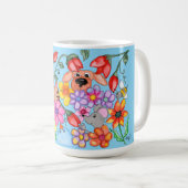 Tierische Freunde unter den Blumen Kaffeetasse (VorderseiteRechts)