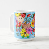 Tierische Freunde unter den Blumen Kaffeetasse (Vorderseite Links)