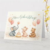 Tierische Geburtstagsfreude mit Ballons Karte (Gelbe Blume)