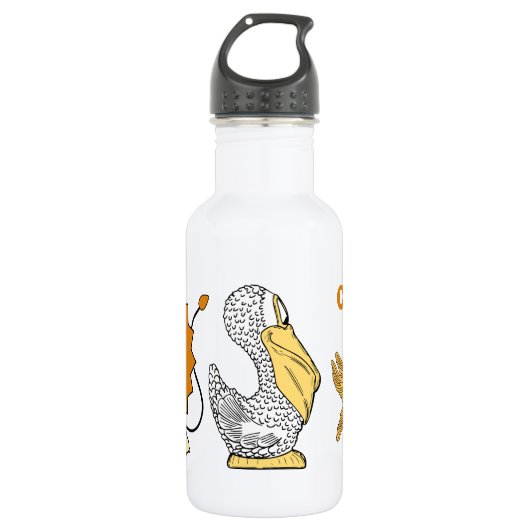 Tierische Illustrationen individuelle Name Wasserf Trinkflasche (Vorderseite)