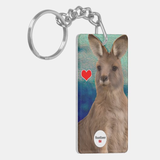 Tierische Liebe - Liebe Kangaroo Schlüsselanhänger (Vorderseite links)