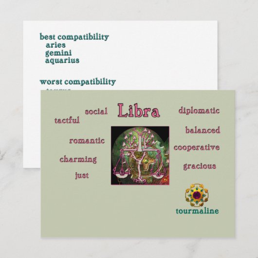 Tierische Merkmale der Libra Postkarte (Vorne/Hinten)