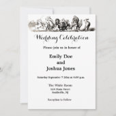 Tierische Niedliche Kunst Einhorn Elefant Löwe Zoo Einladung (Vorderseite)