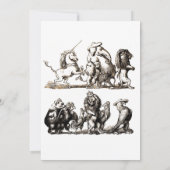 Tierische Niedliche Kunst Einhorn Elefant Löwe Zoo Einladung (Rückseite)